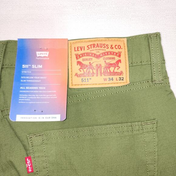 Levi's performance 511 slim fit pants W34''xL32'' - Picture 6 of 7